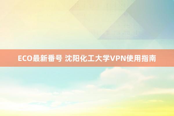 ECO最新番号 沈阳化工大学VPN使用指南