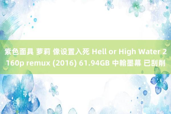 紫色面具 萝莉 像设置入死 Hell or High Water 2160p remux (2016) 61.94GB 中翰墨幕 已刮削